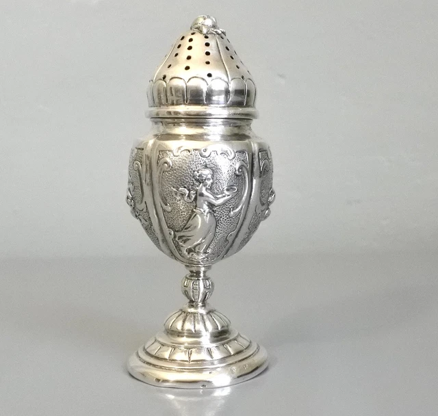 Saupoudreuse Ancienne En Argent Massif Anglais – 277g – Orfèvre SWS & Co