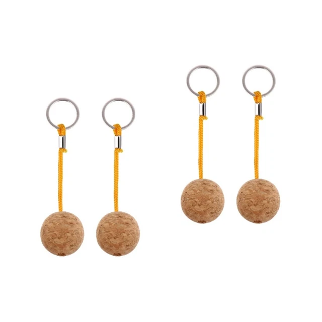 4 Pcs Porte-clés Boule De Liège Flottant À L'eau Surf Kayak Flotteur