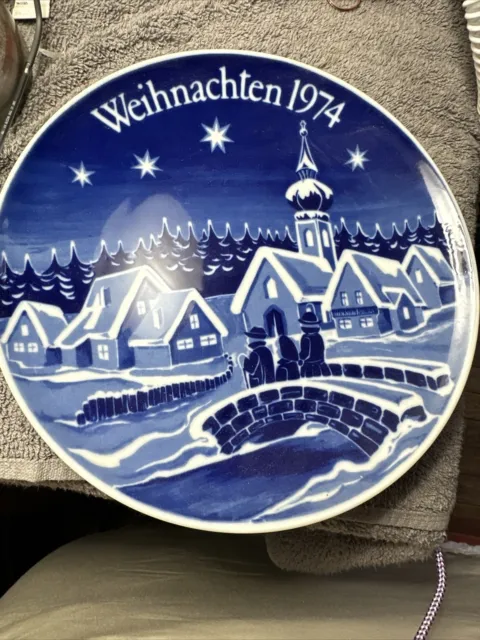 Vintage Bareuther Waldsassen Bavaria Germany Christmas Plate 1974