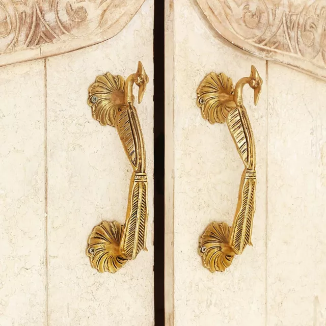 New Rare Handmade Brass Peacock Door Handles Pulls 1 Piece