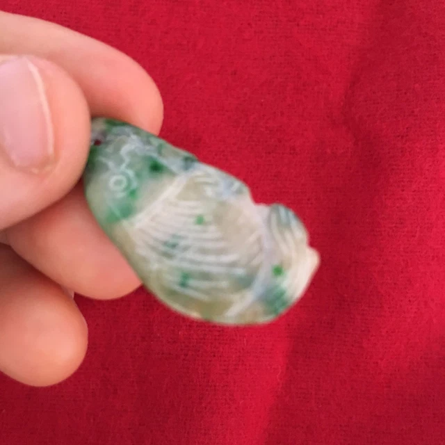 Fine Old Chinese Jadeite Jade Twin Koi Fish Pendants