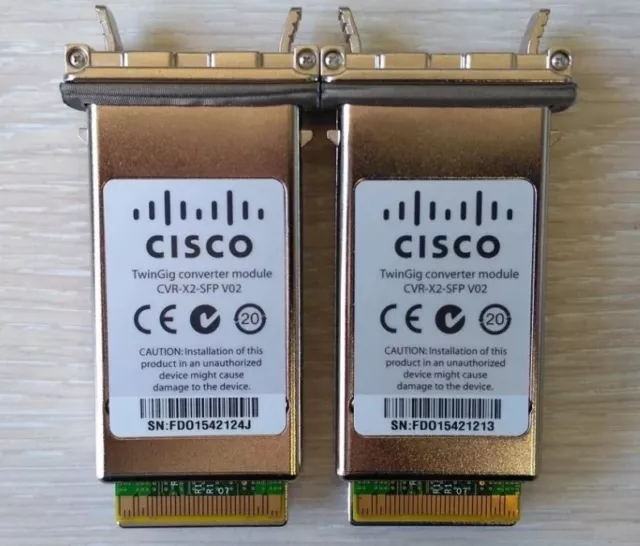 2 x Cisco TwinGig Converter Modules CVR-X2-SFP V02