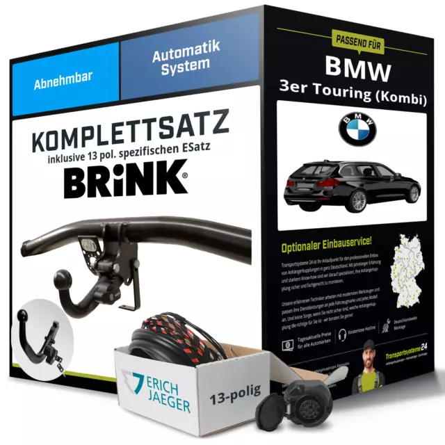 Für BMW 3er Touring Typ E91 Anhängerkupplung abnehmbar +eSatz 13pol 05- NEU ABE