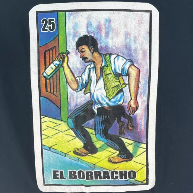 El Borracho Mexican Loteria Bingo Alstyle Apparel & Activewear Mens Black Tee M