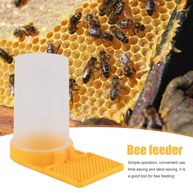 Caja de agua potable de alimento para apicultura de plástico panal nido de abejas herramientas alimentador para puerta