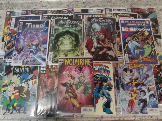 Marvel Comic Book Lot of 48 DC Universe Xmen, Batman, Spiderman, Hulk, Thor