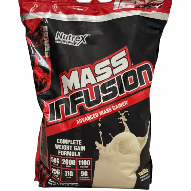 Nutrex MASS INFUSION 12lb | 5.45kg – Advanced Mass Gainer | Vanille-Geschmack