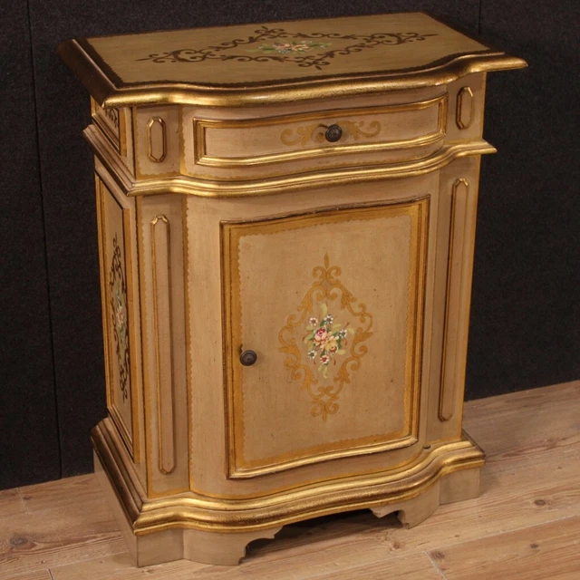 Cupboard Lacquered Furniture Tuscan Xx Century Dresser Cabinet Painted Style Old