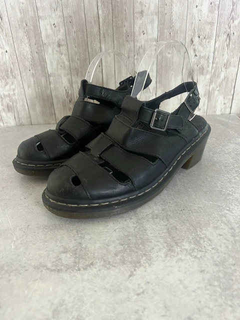 Women's Doc Martens Black 'Connie' Closed-Toe Fisherman Heeled Sandals EU42 US10