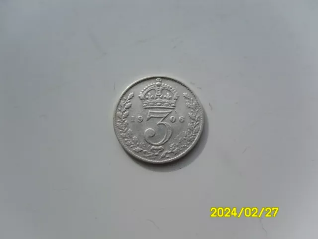 Edward Vii Silver Threepence 1906