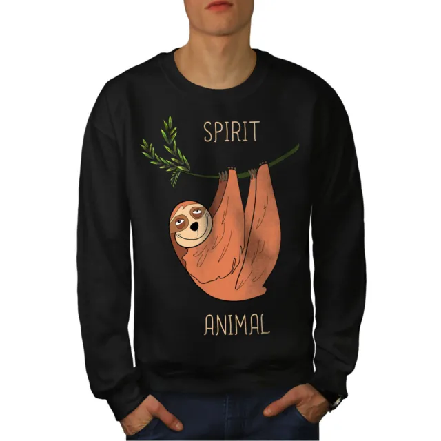 Wellcoda Sloth Spirit Animal Mens Sweatshirt, Cute Casual Pullover Jumper