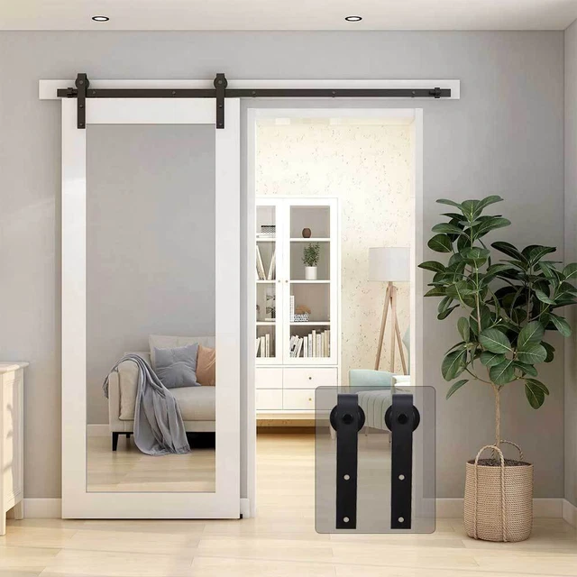 Sliding Barn Door Hardware Kit 4'-20' Track System for Single/Double Wood Doors