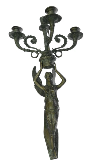 Vintage French Hot Cast Gilt Bronze Brass Wall Sconce Light Fixture Decor Sale