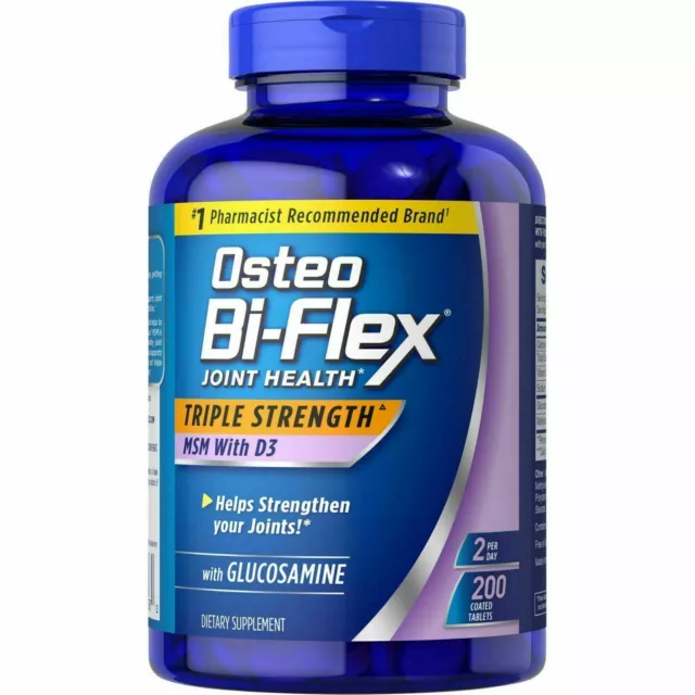 Osteo bi-flex Joint Santé ; Glucosamine, Msm & Vitamine D3 ; 200 Comprimés