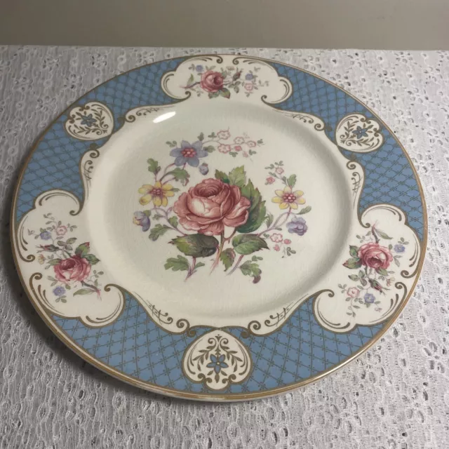 Dinner Plate Staffordshire Rose Blue 5657 by MYOTT STAFFORDSHIRE England 9 Inch