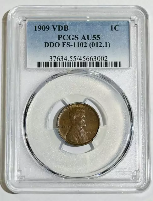 1909 P Small Cents Lincoln,  PCGS AU-55 BN Doubled Die Obverse DDO FS-1102