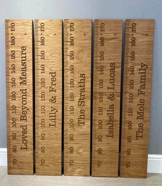 OAK FACED HEIGHT chart, MDF Children's Height Chart, growth chart ...