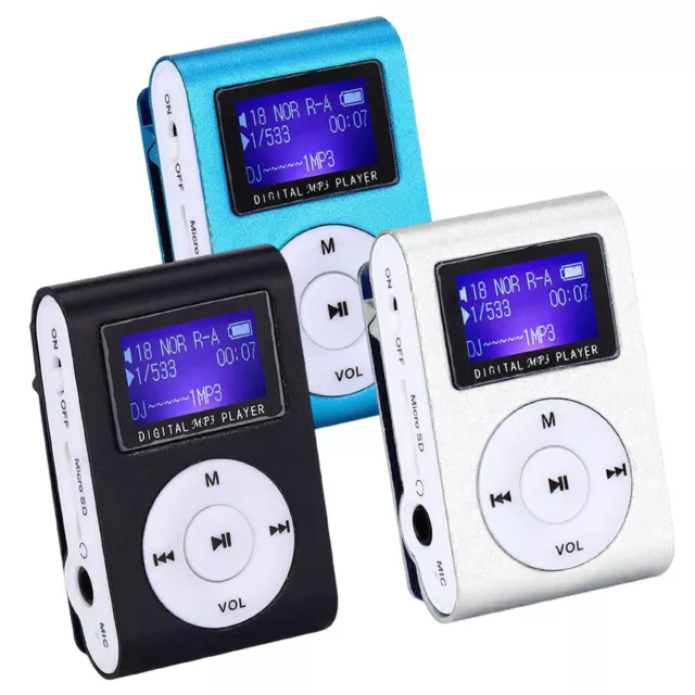 Mini Metal Clip USB MP3 Player Support Music Media LCD Screen TF Card