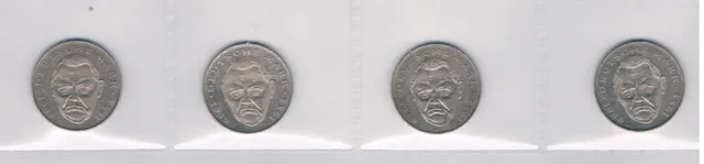 5 x 2 Deutsche Mark - DM - 1991 - A,D,F,G,J -  L. Erhard - zirkuliert