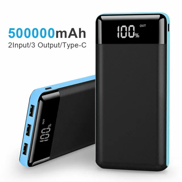 External Battery Charger 500000mAh Portable Power Bank Built-in USB For Phone