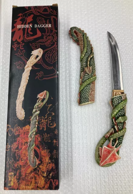 Decorative Multi-Colored Chinese Dragon Hidden Dagger (Cm-803D)