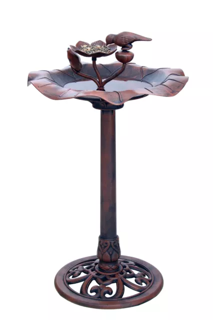 Große Vogeltränke mit Futterstelle | Tränke Futterschale Kunststoff Garten 85 cm