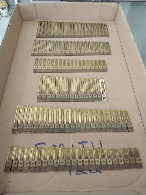 122 Antique Brass Reed Set From Early Estey Pump Organ Collated & Note Marked