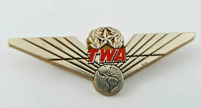 Trans world Airlines Air Lines New york TWA plastic wings badge - Stoffel Seals