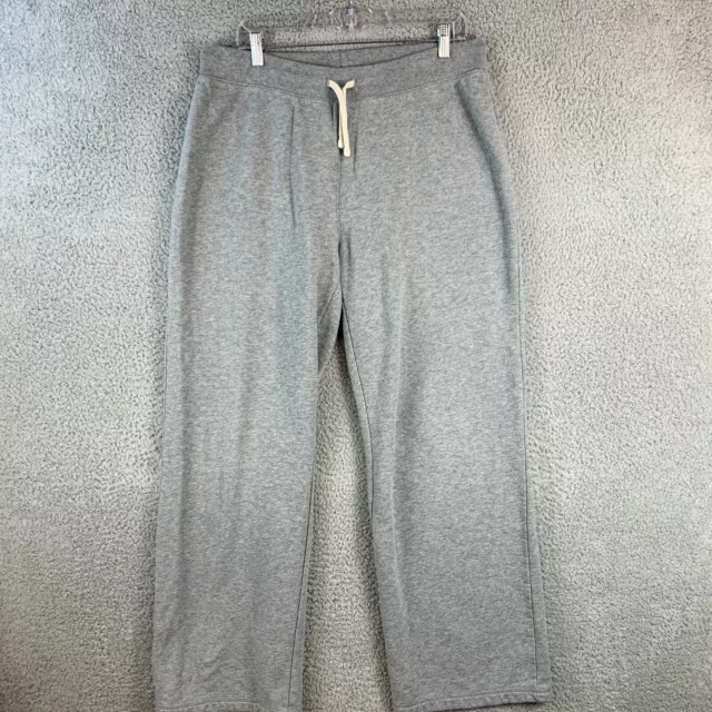 Lands End Sweatpants Mens Large Gray Fleece Pants Outdoors Casual Cozy Winter