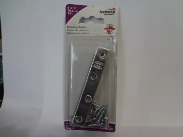 National Hardware Mending Braces N114-405 Zinc Plated 4" x 5/8" (4 pk)