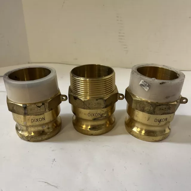 Dixon Boss Lock Type F Cam and Groove Adapter Brass F-250 Lot Of 3