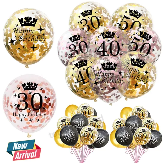 40th 50th Birthday Balloons Age Ballon 30th 18th 21st B'day Party Decor UK