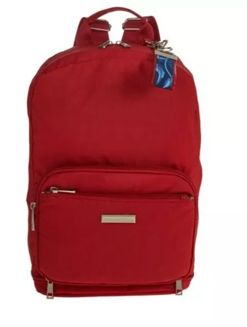 Samantha Brown To-Go Convertible Crossbody Backpack with RFID-Red-NWT