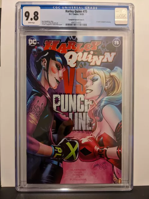 CGC 9.8 Harley Quinn #75 2020, J. Scott Campbell Variant Cover A