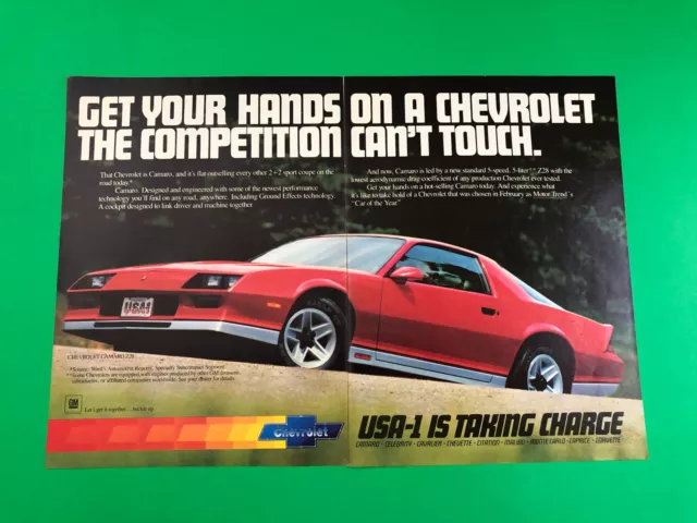 1983 Chevrolet Camaro Z28 Gm Vintage Original Print Ad Advertisement 2 Page
