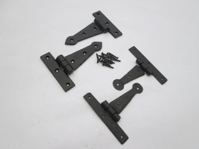 Pair Of Black Antique Kitchen Cabinet Cupboard Door Gate Tee T Hinges