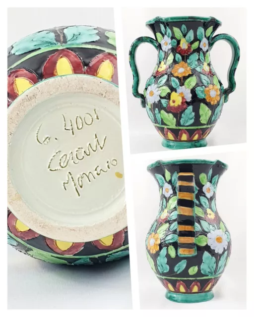 Vase Cerart Monaco vintage 50 polychrome