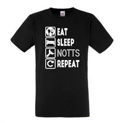 Eat, Sleep, NOTTS, Repeat BLACK t-shirt