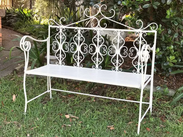 Quality Hand Iron Garden Bench 2 Seat Chair Patio Balcony Foldable