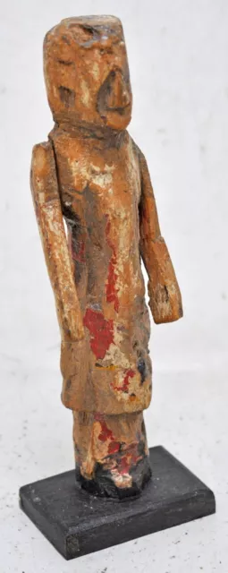 Antique Wooden Woman Figurine Small Light Original Old Hand Carved