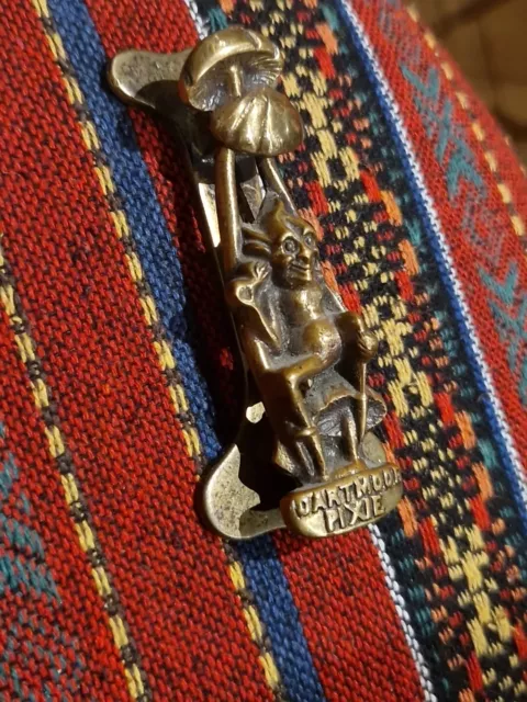 Solid Brass Dartmoor Pixie Toadstall Door Knocker - Vintage 3
