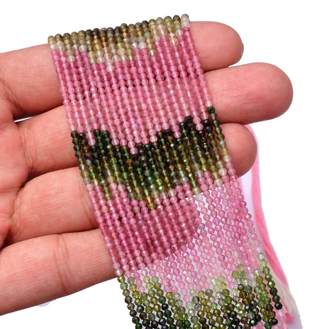 Perles de pierres précieuses rondes à facettes ombrées de 2 à 3 mm de...
