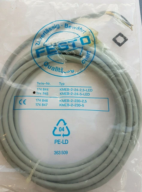 FESTO KMEB 2 24 5 LED 174845 Steckdosenleitung - Neuf Emballage D'Origine -