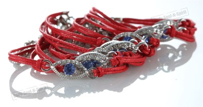 3 bracciali di corda BLU contro MALOCCHIO cabala Gioielli per buona fortuna 