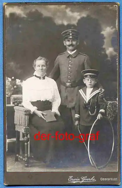 Foto, groß, Soldat mit Familie, der kleine Sohn in Matrosenuniform, um 1915 !!!