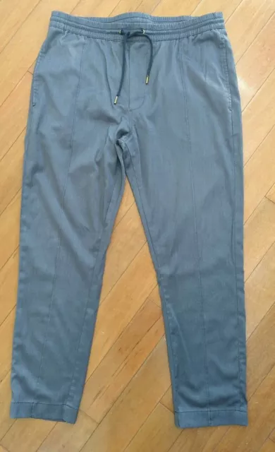 KENNETH COLE New York Men's Knit Tailored Drawstring Pant/Dark Grey/Men's Large