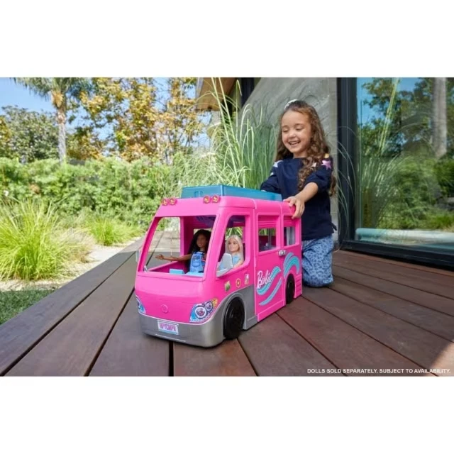 Barbie Dream Camper RV  Pool Slide Playset Campervan Car Van Pink