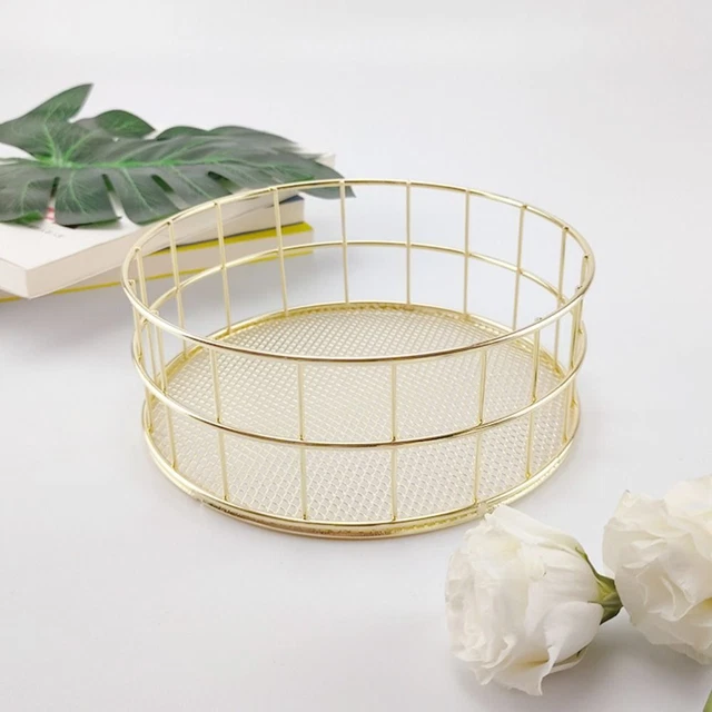 Rose Gold Cosmetics Storage Basket Round Eyeliner Brush Storage Cup  Stationery