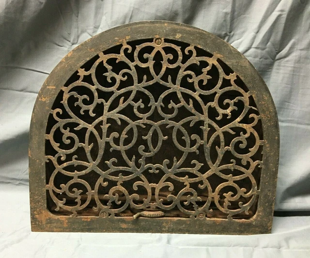 ANTIQUE CAST IRON Arch Top Rust Heat Grate 13x16 Register Vintage Old
