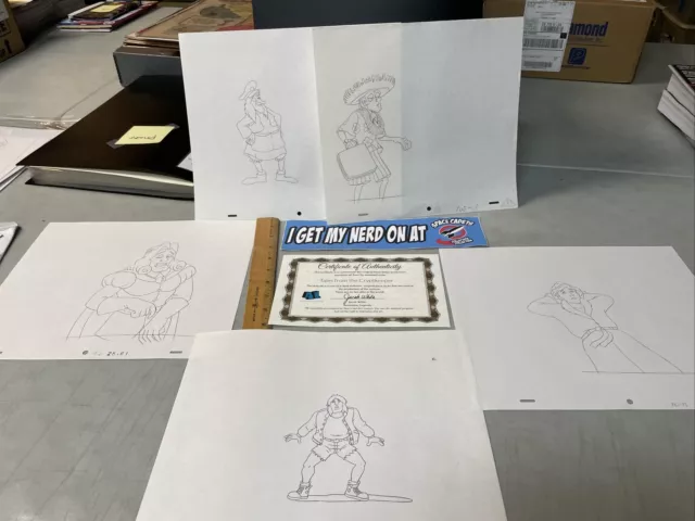 Crypt Keeper Lot Of 5 Pencils Animation Art Cell With COA